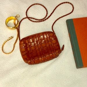 Vintage crossbody quilted leather purse